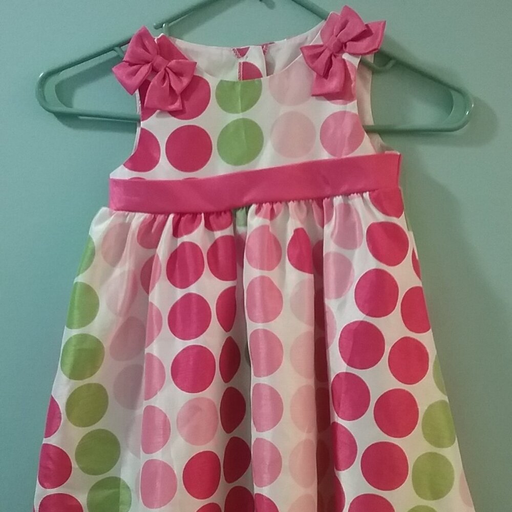 *Closeout* Rare, Too! 24 Months White With Polka Dots Dress